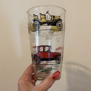 Studebaker Glass with Vintage Car Illustrations
